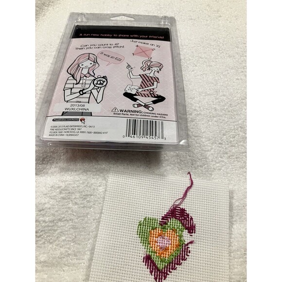 Bucilla My 1st Cross Stitch Kit with Heart Design - Partially Completed - Picture 3 of 3